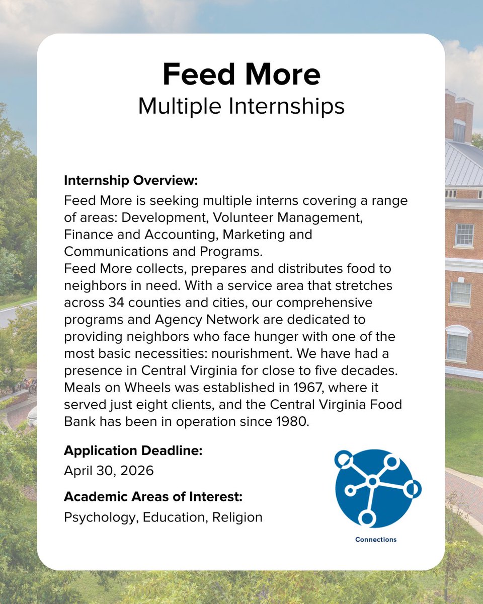 UMW_CCPD's tweet photo. It's a beautiful day--the sun is shining, the sky is clear and there's a new internship roundup!
As always, you can find these internships linked in our Internship Roundup Feature collection on Handshake. https://t.co/SDR8FeKcUk