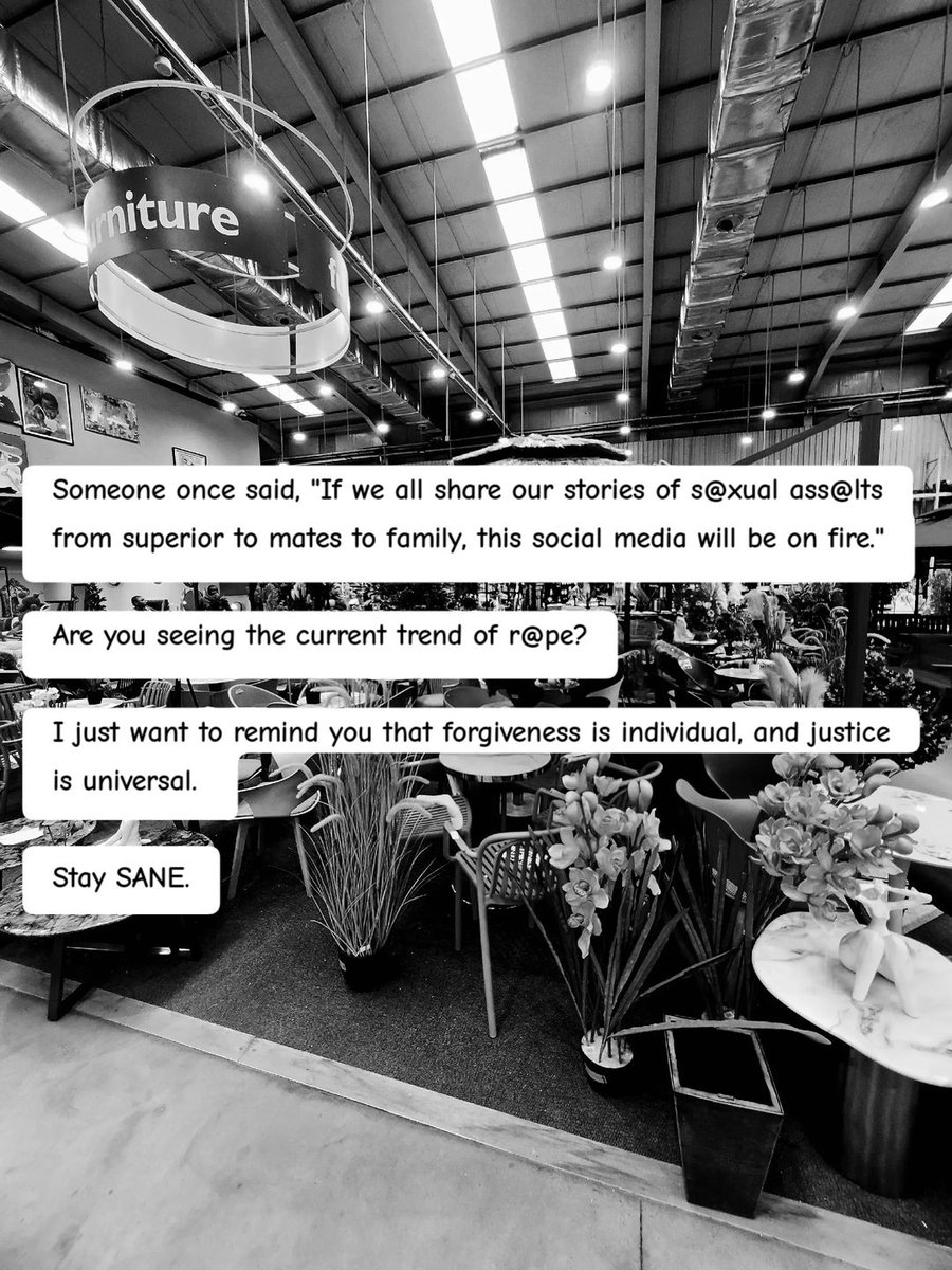 I just want to remind you that forgiveness is individual, and justice is universal. 

Stay SANE.

#mentalhealthispreservedwealth #JusticeForVictims