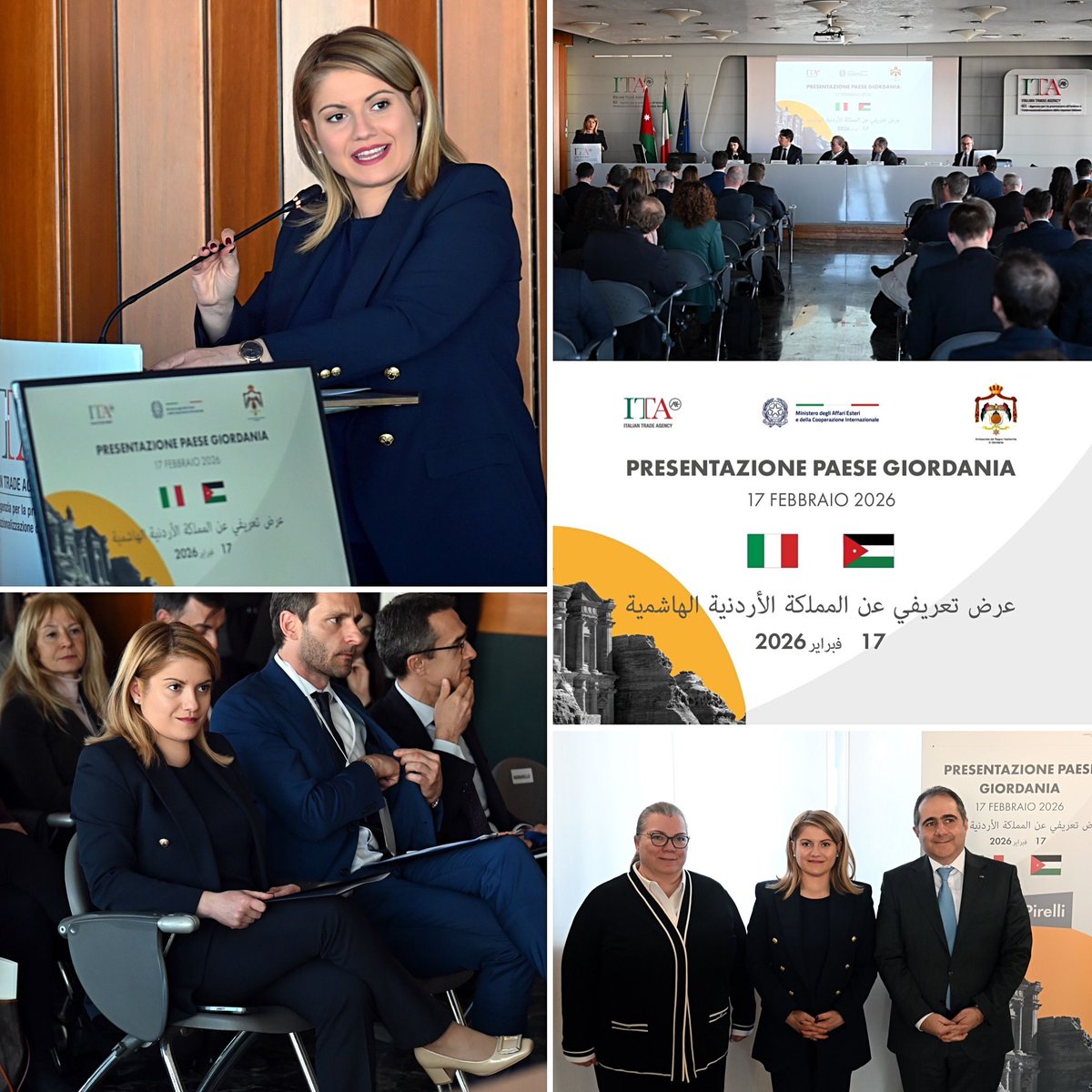 ItalyMFA's tweet photo. Oggi, grazie a un incontro organizzato dalla #Farnesina nella sede di @ITAtradeagency, il Sottosegretario di Stato @tripodimaria ha approfondito le opportunità di investimento in #Giordania, Paese strategico al centro del corridoio #IMEC. Impegno per tradurre il dialogo istituzionale in partenariati industriali e investimenti concreti per la prosperità di dei nostri Paesi 🇮🇹🤝🇯🇴. Commercio in netta crescita, +19,8% su base annua nei primi 10 mesi del 2025, e nuove opportunità per il nostro #export al centro della discussione grazie alla #diplomaziadellacrescita.

@MoPIC_Jordan