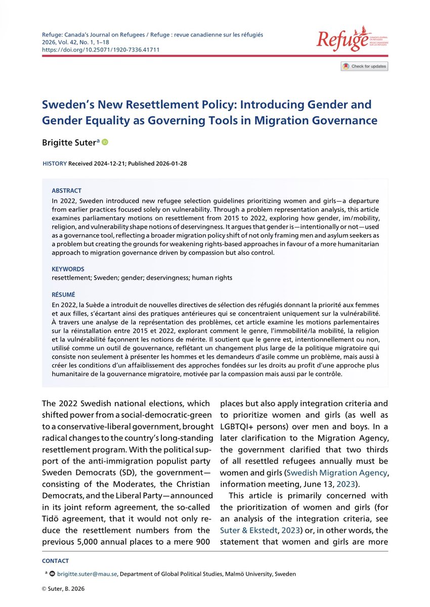 Refuge: Canada's Journal on Refugees tweet media