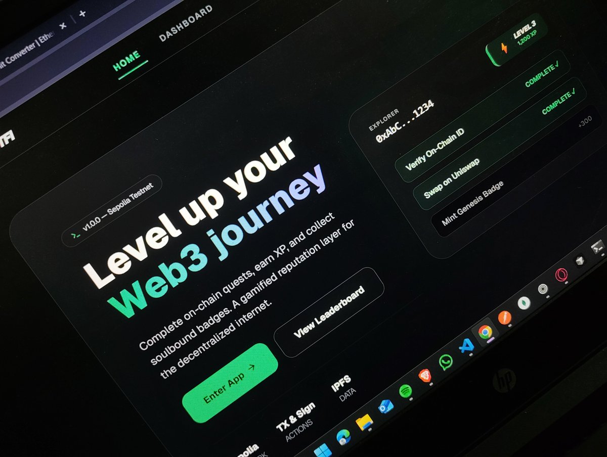 dev_niladri's tweet image. Day 8 of 60 | QuestFi (Consumer dApp) | Project 1/6

Today's progress:
• Finished all frontend pages
• Polished UI/UX flows
• Prepared production deployment

Basic MVP is done. Tomorrow morning we go live. More features can be added later if needed.

One down, five to go 💪