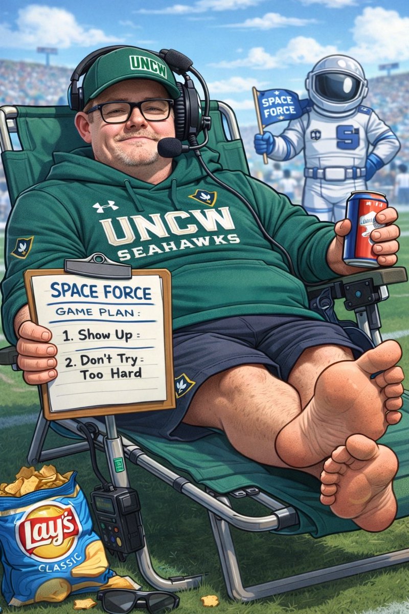 RFCL_UNCW's tweet photo. We asked our coordinators to come up with poster ideas for this week’s game against space force! The winner will receive the ability to call one series on the opposite side of the ball able to cash in whenever https://t.co/6RmgPdCkJ9