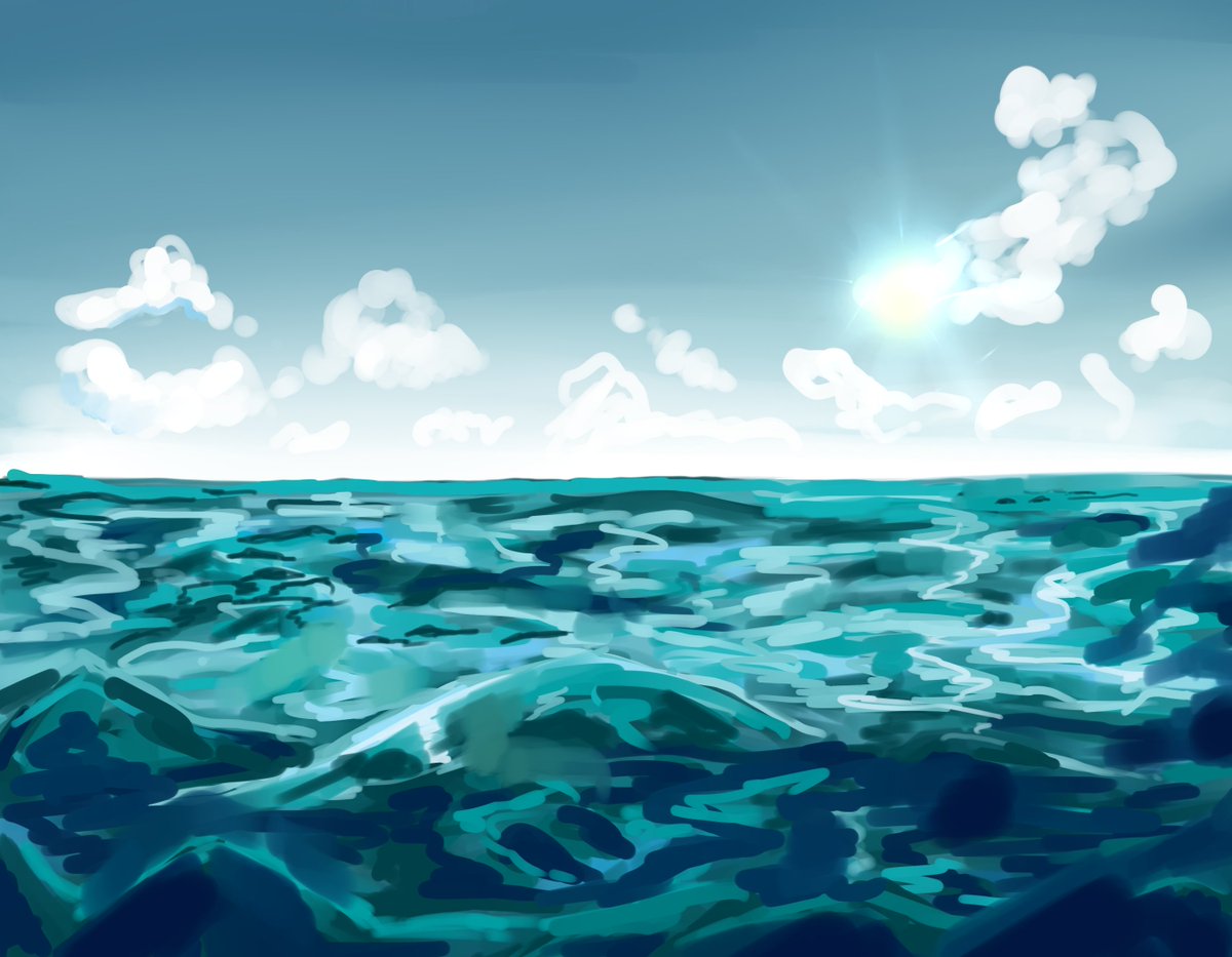 Little very casual study I did to practice my nemesis, water. :D