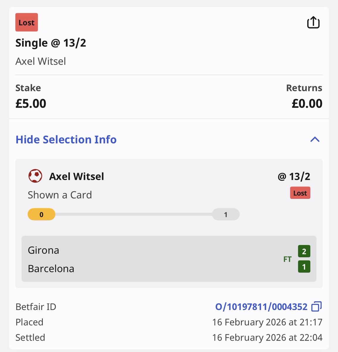 Callummca1994's tweet photo. @BetfairCS was told on live chat you use la liga for cards and was told my bet would stand as a loss when it’s clearly a win surely this needs to be settled as a win https://t.co/58QlcFKaur