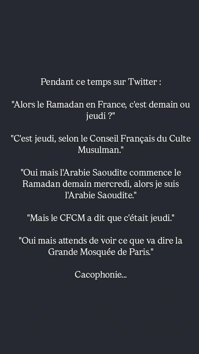Pendant ce temps sur Twitter...

#ramadan #france