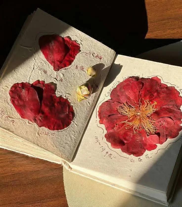 worldclick56's tweet image. book pressed flowers 🌸