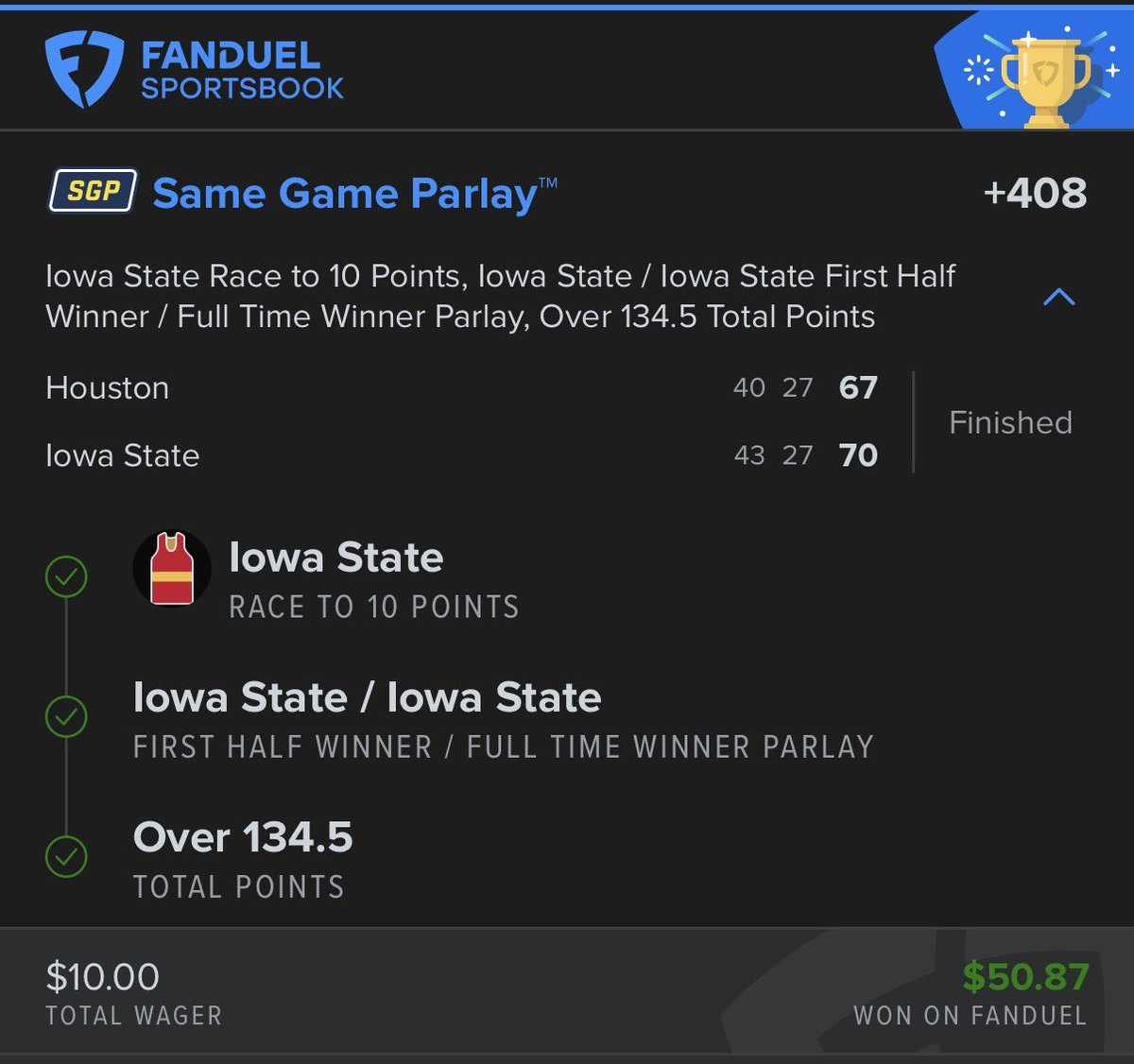 1Monatomic's tweet photo. ๐ NCAAB CASH ALERT ๐จ
โธ๏ธ NBA on All-Star break? Weโre still PRINTING in college hoops.
๐ The #Propfellas VIP community stays CASHING IN on Menโs CBB:
โ
+2452 O/U 5-Leg
โ
+408 Iowa State SGP Masterclass
Turned $21 into $333+ ๐ค
๐ #MarchMadness is around the corner, and another O/U parlay is already locked & loaded for tonightโs slate: https://t.co/keDb29AjYb
๐๐ฝ ALL PLAYS posted at the link above!
๐ Tap in with us & letโs cash again tn
@PropFella @Jimmy_the_Gent6 @BeetleJackkk @STONERLOTTOS @TriggySpaz @Lambo3195 @JSW1144 #GamblingX #GamblingTwitter #Fanduel @whop @WhopSports #NCAAB