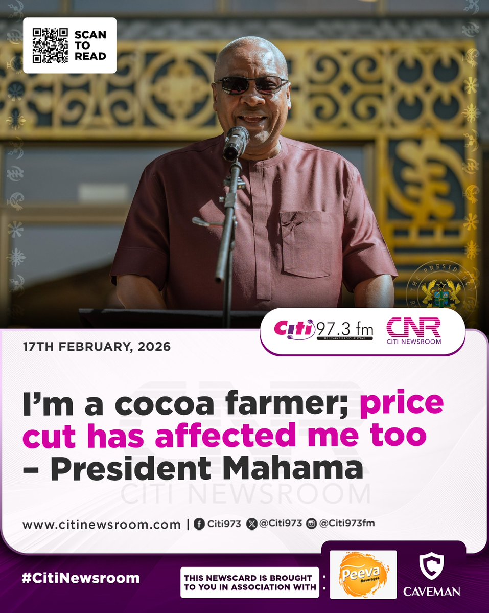 President John Dramani Mahama has called for pragmatic and farmer-centred reforms in Ghana’s cocoa industry, stressing that policy decisions must reflect the lived realities of producers.

#CitiNewsroom #CitiFM #GhanaNews