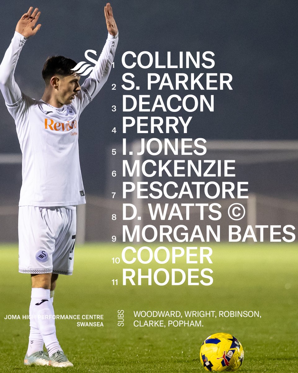 Your #SwansU21s line up this evening 🆚 <a href="/afcb_academy/">AFC Bournemouth Academy</a> 🦢