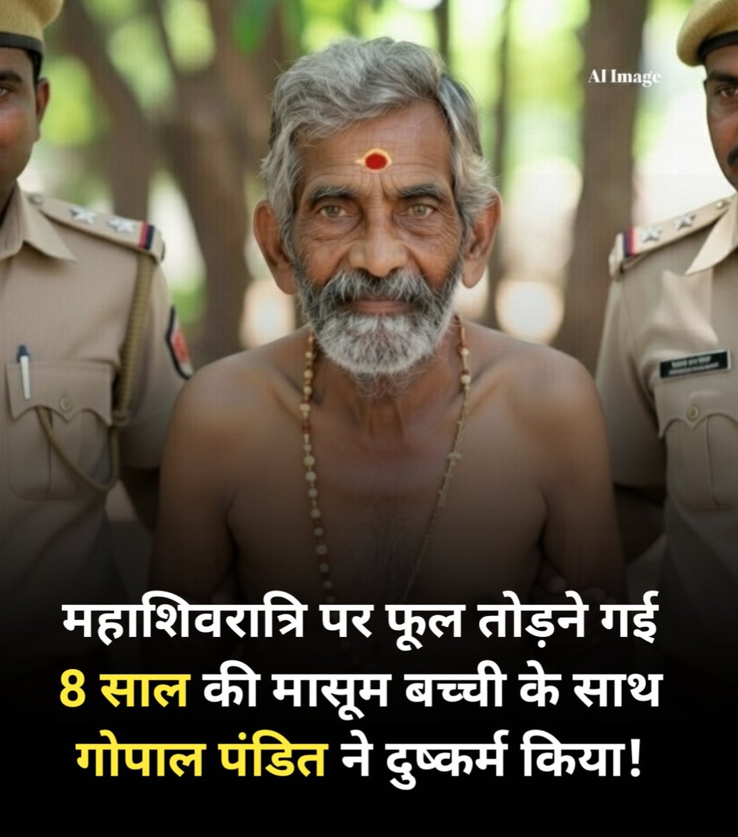 आरोपी मनु बिरादरी से इसलिए मनु मीडिया यह खबर नहीं दिखाएगा..... RT

लखीसराय (मेदिनीचौकी थाना क्षेत्र): महाशिवरात्रि के दिन फूल चुनने गई 8 साल की नाबालिग बच्ची को 45 वर्षीय गोपाल पंडित ने घात लगाकर दुष्कर्म किया। 

पीड़िता के छोटे भाई ने घटना बताई, ग्रामीणों ने आरोपी को पकड़ा और