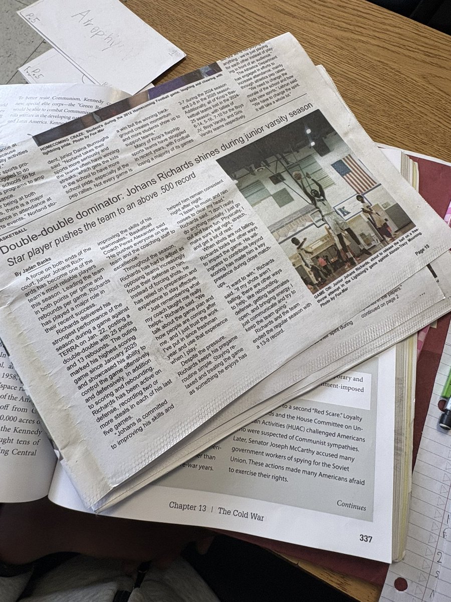 Johans_richards's tweet photo. School newspaper https://t.co/pA1pcmd9l7