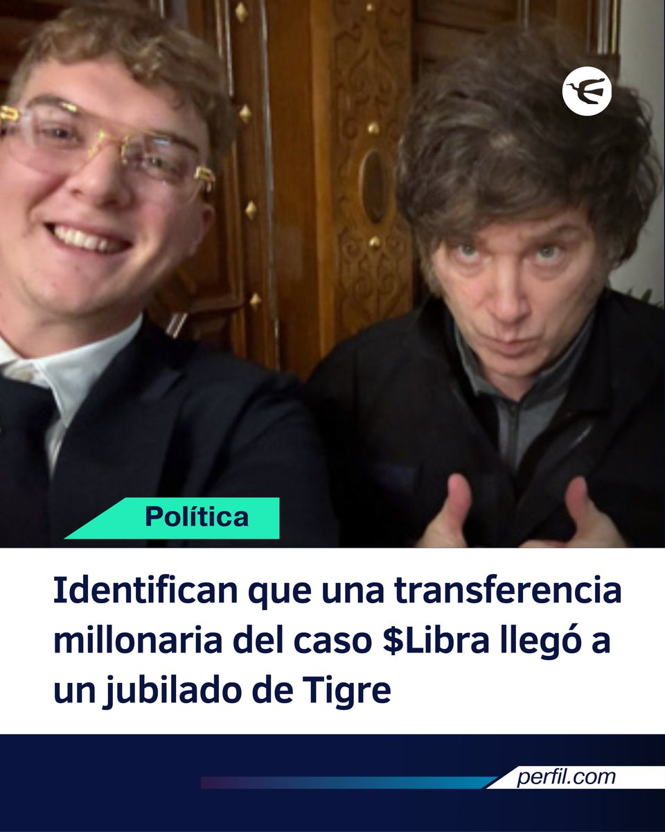 💰 En medio de la investigación por el escándalo conocido como Criptogate $Libra, la Justicia detectó que una cuenta vinculada a Hayden Davis, impulsor de la criptomoneda, transfirió un monto significativo de dinero digital a un jubilado de Tigre antes del lanzamiento del token.