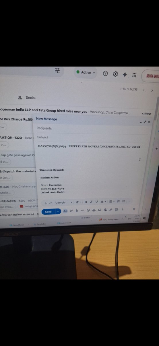 gourav_bhati097's tweet photo. @TataMotorsCV @TataCompanies @TataMotors @consumerforum_ @FADA_India @ACMAIndia @TheANI_Official  Dear Sir Subject: Complaint - Tata Signa 2832 Model Vehicle Fraud and Unethical Practices

Dear Sir / Team,

I am [Surendra Singh]. I purchased a Tata Signa 2832 model vehicle from Ashok Automobile Ventures LLP, Ghaziabad,Uttar Pradesh INDIA on January 2, 2026. However, the dealer has already sold the vehicle to another company [ Preet earth movers OPC private limited]and issued a bill in someone else's name, not mine. This is a serious fraud and I have been duped.

I contacted the dealer, but they not only ignored my complaint but also treated me rudely. This behavior is completely unacceptable, and I wish to file a complaint.

I have collected all the documents and evidence, including the vehicle bill, records of my conversations with the dealer, and other relevant documents. I request you to take immediate action on my complaint and provide me with a fair resolution.

 If I don't see appropriate action from you, I will be forced to go to court and take legal action against you for fraud and unethical behavior. I want this matter taken seriously and my complaint resolved.

I look forward to your response.
 
Owner Name : SURENDAR SINGH 
Contact Number : 9311768201
Truck Model : SIGNA 2832 K TIPPER 
Machine Serial / Chassis No. : MAT567105S3N32694

Thank you, (Surendra Singh)