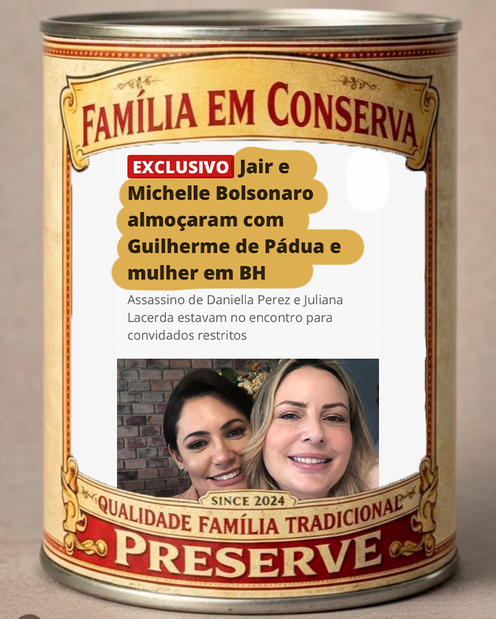 Segura a família conservadora em conserva, enlatada:
