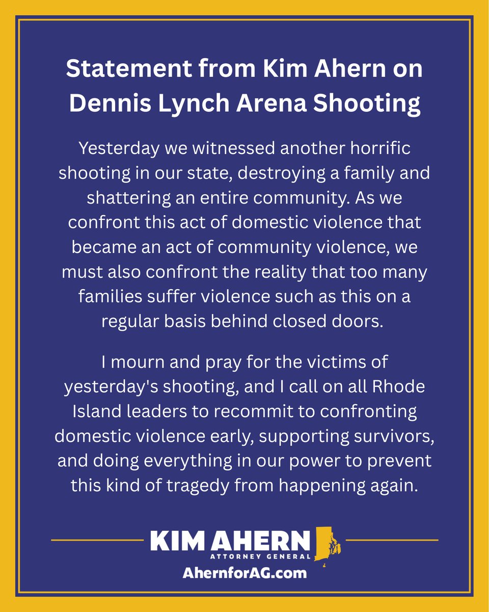 My statement on yesterday's shooting in Pawtucket.