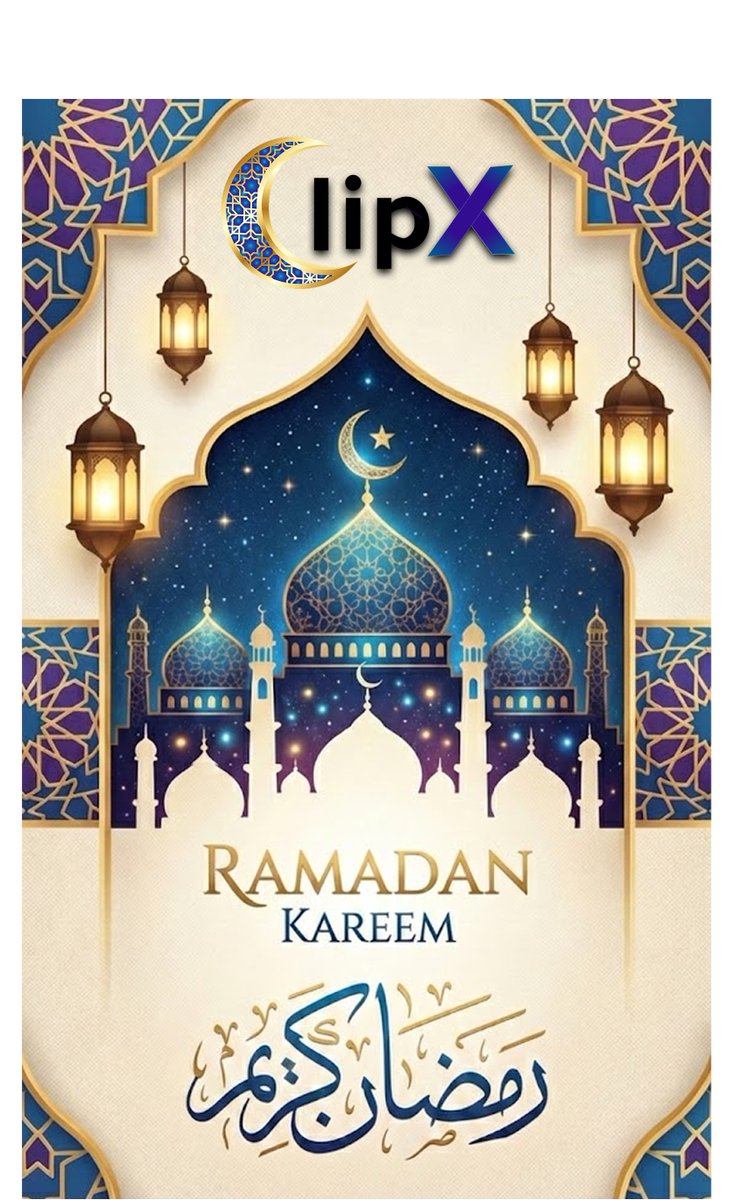 Ramadan Kareem🌙✨

Wishing you a peaceful and blessed month.
May your prayers be answered and your good deeds multiplied.

From all of us at ClipX ❤️