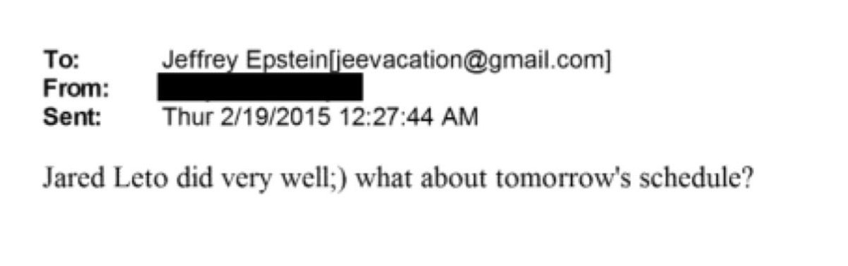 Jared Leto, what did you do on the evening of Wednesday 18th February 2015?