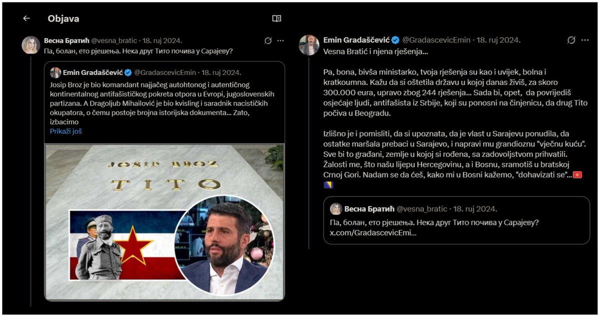GradascevicEmin's tweet image. Drug Tito i "rješenja"... Ona meni #bolan, ja njoj #bona. Bolan epilog juče.