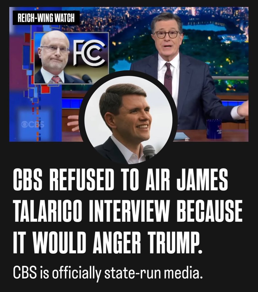 Although the Talarico interview couldn’t air on CBS, Colbert said it will be available on the show’s YouTube channel, and joked that he wasn’t even allowed to show Talarico’s photo on TV, so the show used a stock image labeled “not James Talarico.”