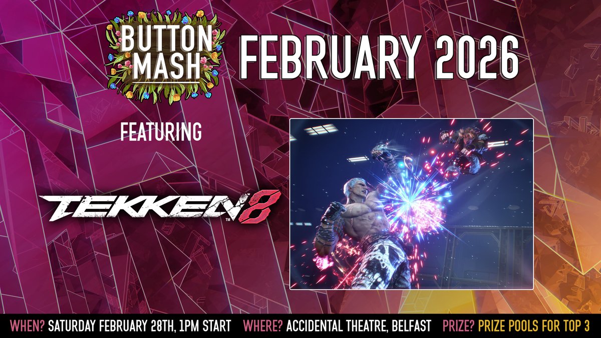 The latest Tekken 8 bracket in Belfast is coming up next Saturday!

It is looking to be another stacked bracket, so if you want to take part then get registered here: start.gg/tournament/but… #TEKKEN8