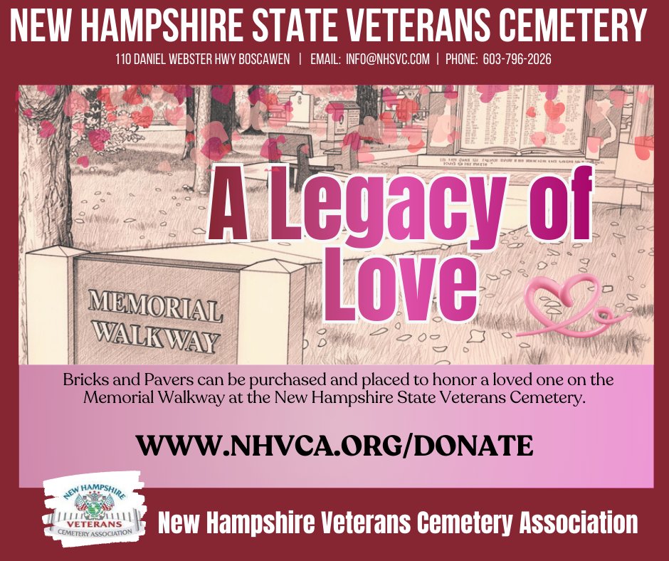 Headline: A Legacy of Love on the Memorial Walkway ❤️

There is a unique kind of comfort in seeing a loved one’s name etched in stone, surrounded by the peaceful grounds of the New Hampshire State Veterans Cemetery.