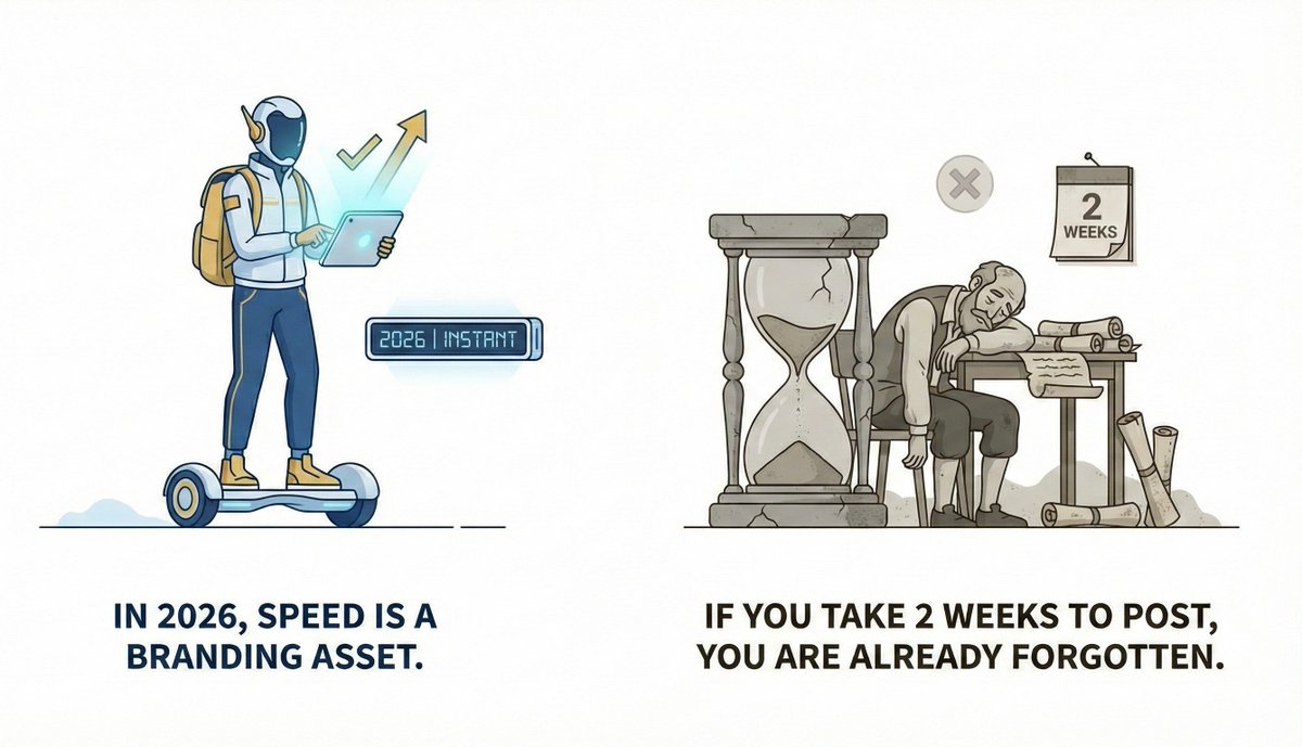 julzweb3's tweet image. They say "Good things take time."
I say "Being slow kills your brand."