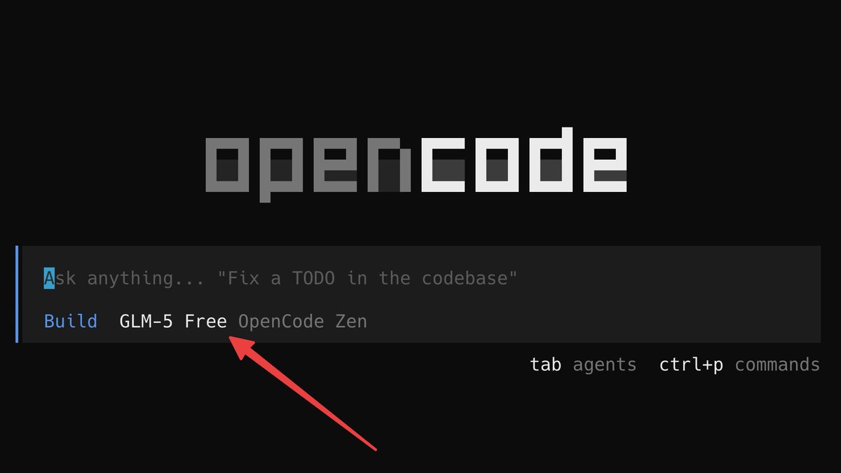 midudev's tweet photo. ¡GLM-5 gratis en OpenCode esta semana! Aprovecha: https://t.co/MQ85rFrzQx