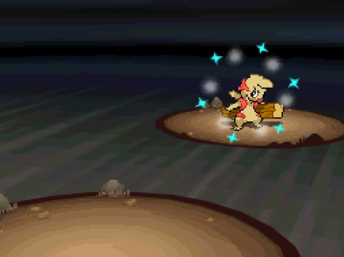 Shiny Timburr after 5,206 REs! 

First session hunting in a couple weeks and it payed off.
Will continue going for Roggenrola for a little while, but I might just keep this for the team, I quite like the Timburr line :)