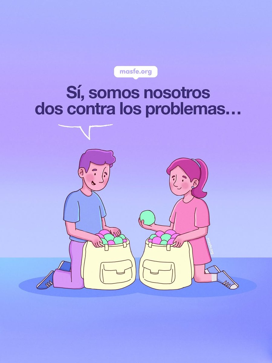 Masfe_org's tweet photo. Porque juntos los problemas ya no se ven tan grande❤️
 #amor #masfe #cristianos #jovenescristianos #servir https://t.co/98svI76sZF