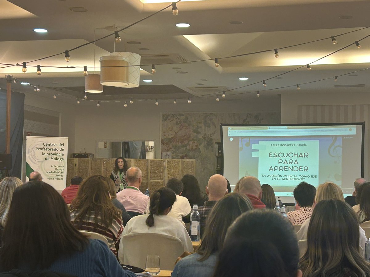 cepmalaga's tweet photo. 🎶 Jornadas Provinciales de Educación Musical

Cerramos con un bloque inspirador de Experiencias Educativas de Éxito: tradición, tecnología, coeducación, audición activa, conciertos escolares y trabajo colaborativo.
@cepantequera
@cepronda
@cepmarbellacoin
@cepaxarquia https://t.co/p8cBAkAATm