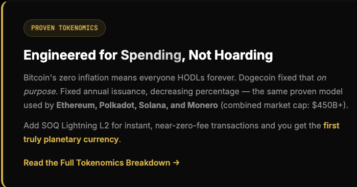 1/ Engineered for Spending, not Hoarding. 

The #1 reason Bitcoin never became everyday money? Zero inflation → everyone HODLs forever. Nobody spends.