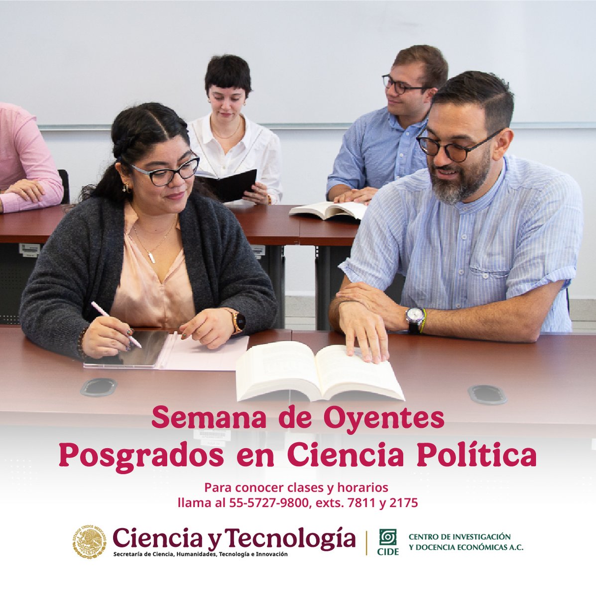 📌 ¿Te interesa formar parte del CIDE? Ven a conocernos en la Semana de oyentes.

ℹ️ Para mayor información sobre la Semana de Oyentes de la Maestría en Ciencia Política, comunícate al teléfono: 5557279800 exts. 7811 y 2175
#deCIDEte