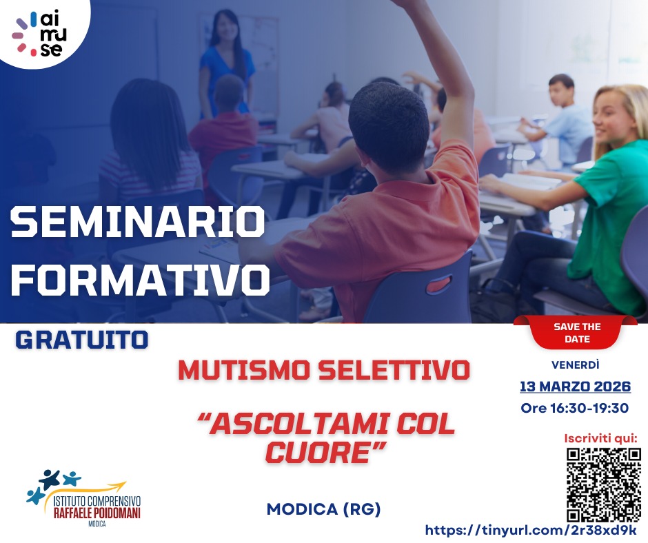 info_AiMuSe's tweet photo. 📌 SEMINARIO FORMATIVO/INFORMATIVO

Ascoltami col cuore’’ è il titolo del seminario che si terrà 
Venerdì 13 Marzo 2026 
dalle 16:30 alle 19:30 
a Modica, provincia di Ragusa
È obbligatoria l’iscrizione accedendo al seguente link.

https://t.co/kIqneNzQrz https://t.co/jKfIEkznar