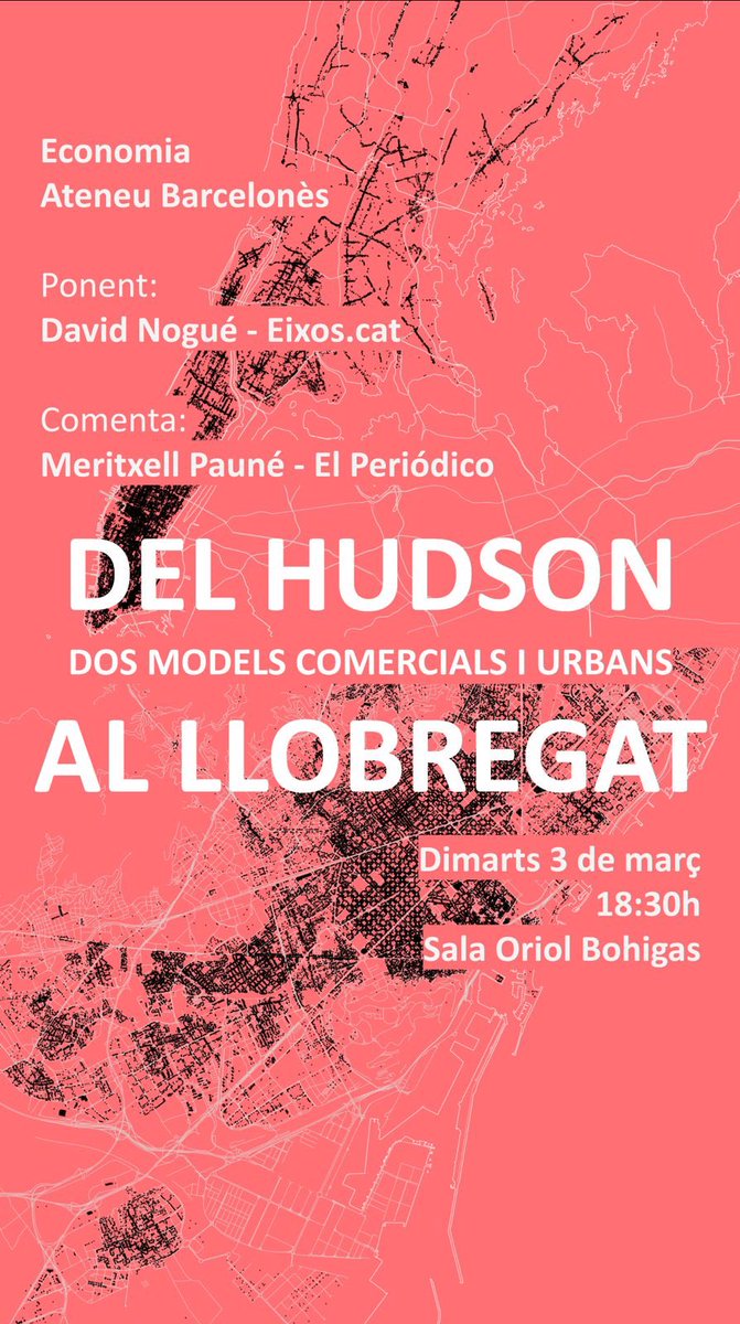Margaabella's tweet photo. 👉 Voleu saber sobre #models #comercials i #urbans comparatius? ⭐️⭐️⭐️
Doncs preneu NOTA: A l’@AteneuBCN el 3/3/26 a les 18:30h amb @ddnogue d’EIXOS i comentarà una experta @la_txell
Parlarà del riu #Hudson i del riu #Llobregat.
Quin #eix es configura a l’entorn dels rius? https://t.co/XUYIu3p8ki
