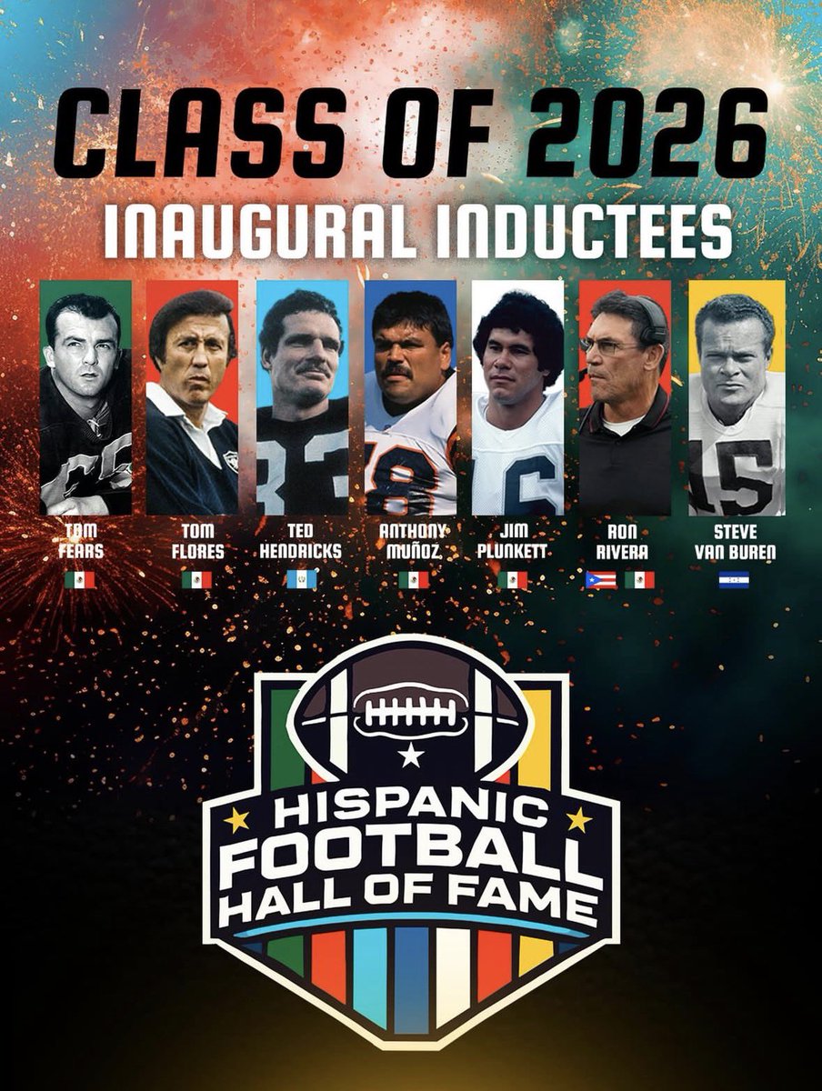 La Clase Inaugural del Salón de la Fama del Futbol Americano Hispano 2026. 🇲🇽🇬🇹🇵🇷🇭🇳

<a href="/HispanicFB/">HISPANIC FOOTBALL HALL OF FAME</a>