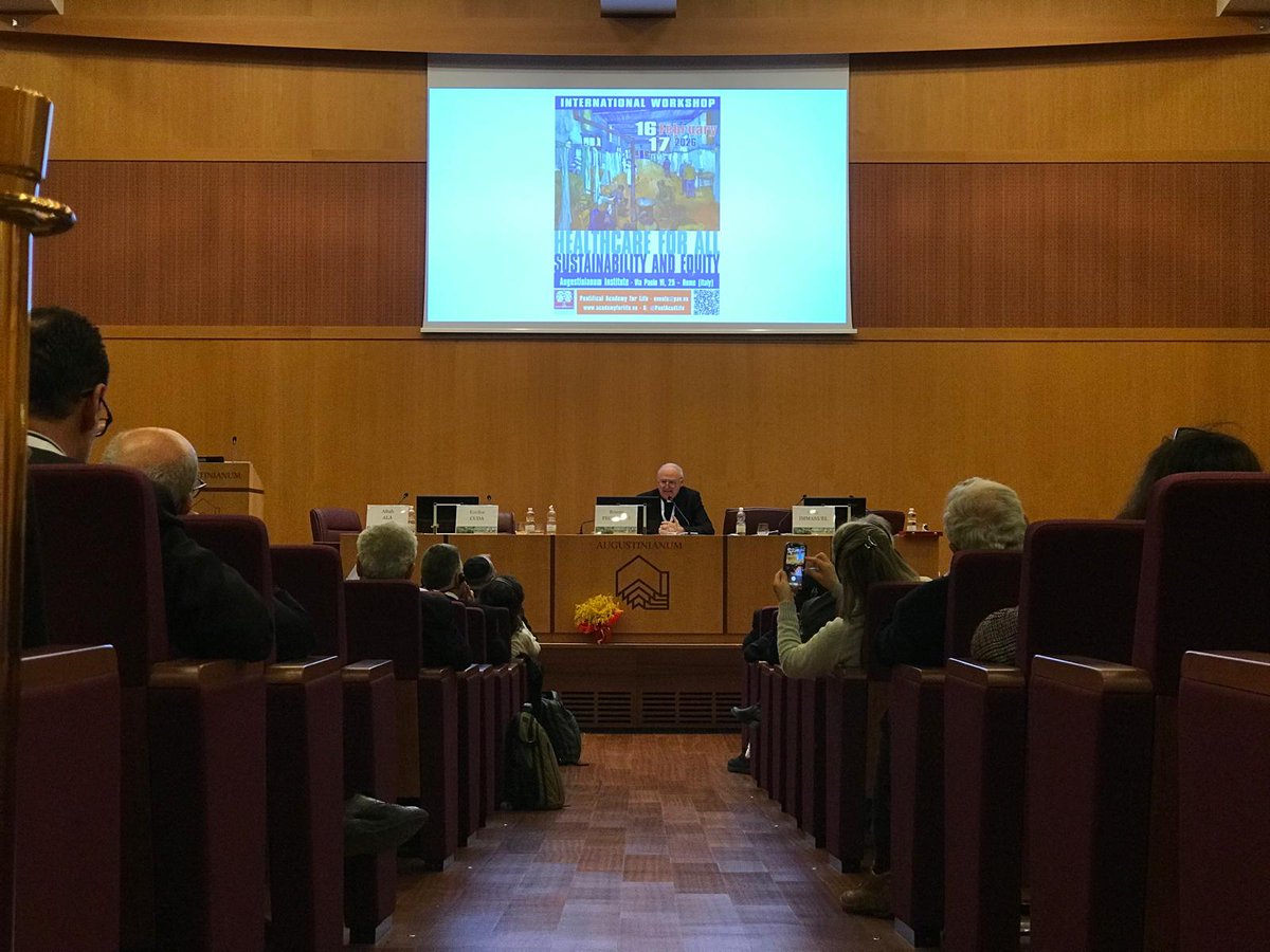 PontAcadLife's tweet photo. At the end of International #Workshop “#Healthcare for All. #Sustainability &amp; #Equity”, Msgr. Robert J. #Vitillo, senior advisor of the Dicastery for promoting Integral Human Development (@VaticanIHD), received the Guardian of Life Award.
@PontAcadLife #PAV2026 #Assembly2026 #PAV https://t.co/QzqHwPQEs0