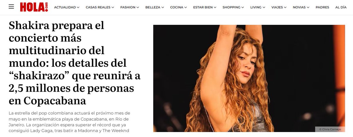 Shakira_Vitium's tweet photo. No dimensionamos lo que Shakira podría llegar a conseguir en Brasil

#TodoMundoNoRio2026 #Copacabana https://t.co/ls4wWsMh7W