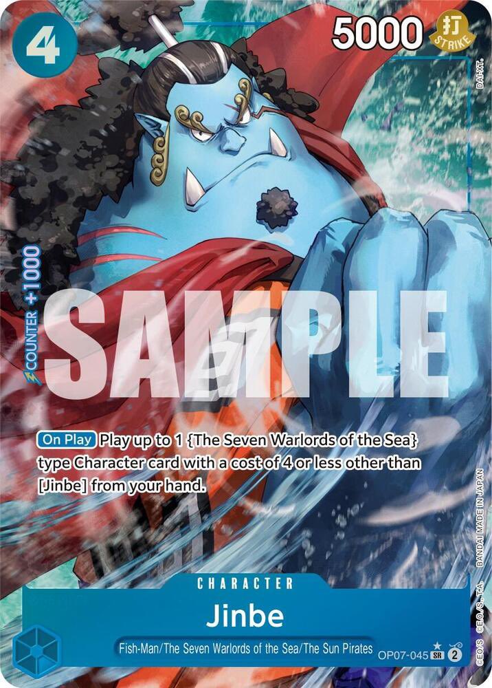 RAINGamingTCG's tweet photo. Bandi if you unban anything, please unban ban this for us Jinbe players!! #onepiece #cards #OnePieceTCG #entertainment #bandi #nerd #geek #anime https://t.co/RI5jUYUlub