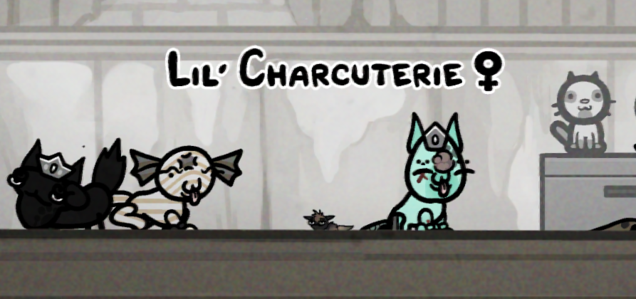 Aether1k's tweet photo. name a cat smaller than lil charcuterie you cant #mewgenics https://t.co/dZL6JcoOrn