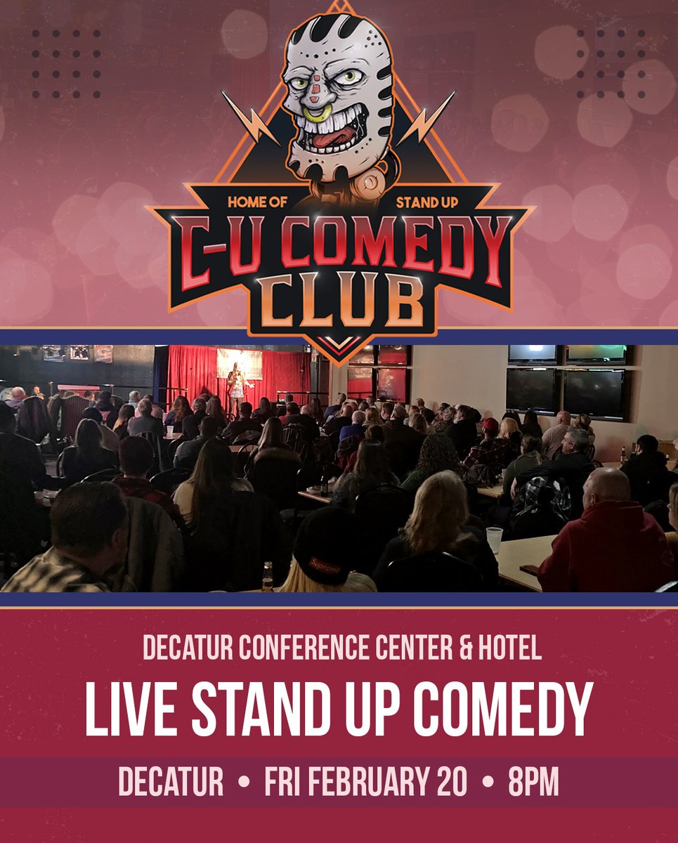 This Friday Night in Decatur, IL at the Decatur Conference Center and Hotel at 8PM with comedian Zach Peterson - ONLY 20 TICKETS LEFT! Get them at cucomedy.com/decatur 

#comedy #standupcomedy #standup #comedyclub #decatur #decaturillinois #illinois