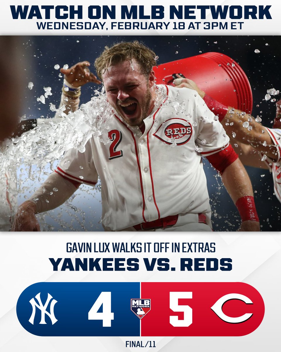 An extra-inning thriller in Cincy!
Catch a replay of the Reds’ June comeback win against the Yankees at 3pm ET 📺