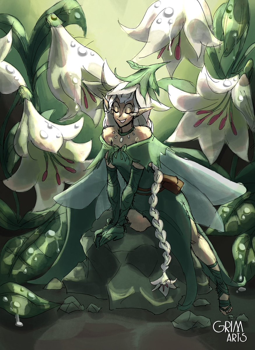 Drew <a href="/reyostarcake/">Reyo ☆</a>’s white lily design, she’s so stunning I adore her<3
#whitelilycookie #crk #wlcfanart