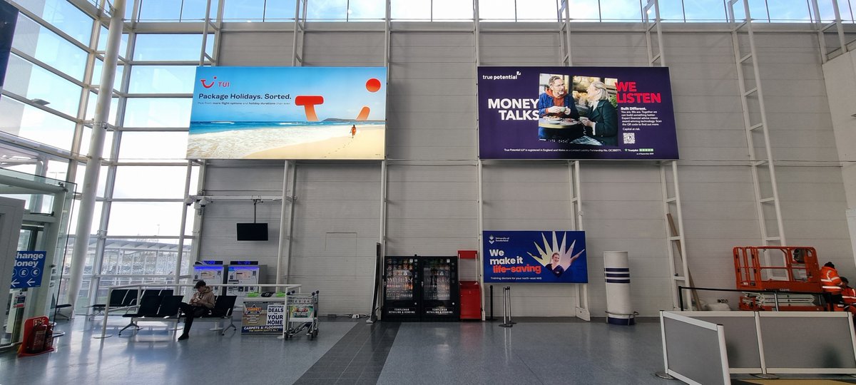 SignVenture's tweet photo. A couple of huge LED illuminated box signs supplied and installed at Newcastle International Airport this week, each box measuring over 6 metres long x 3 metres high.
Have a look for them next time you're at the Airport - you certainly shouldn't miss them....😎 https://t.co/fhDMkWUtGq