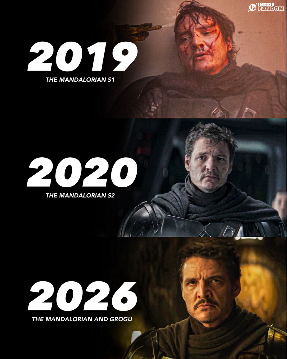 Pedro Pascal unmasked as Din Djarin through the years.