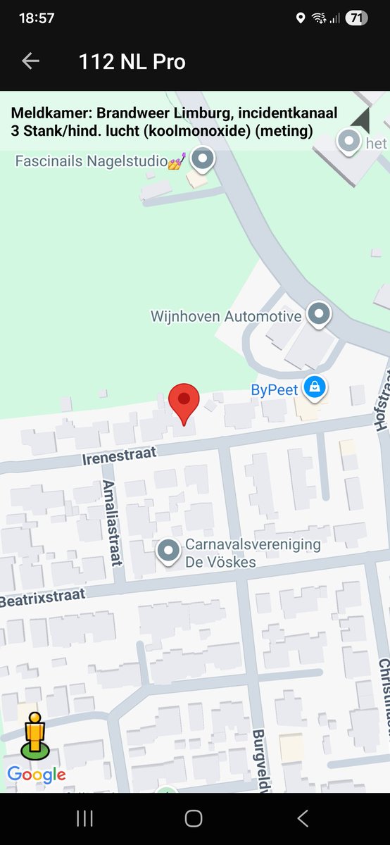 Koolmonoxide meting in Grubbenvorst