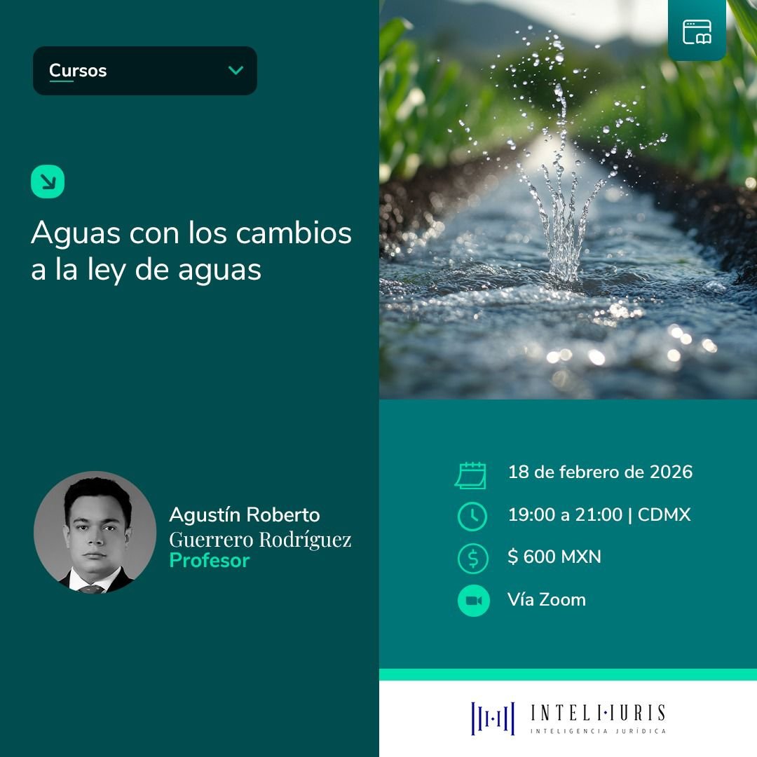 Inteli_Iuris's tweet photo. Si tú NO necesitas del agua para sobrevivir, entonces este curso NO es para ti. 

Aguas con los cambios a la ley de aguas
https://t.co/EXfdZypoDX

MAÑANA, en vivo. Profesor: @AgusGuerro https://t.co/YngqBtauQ6