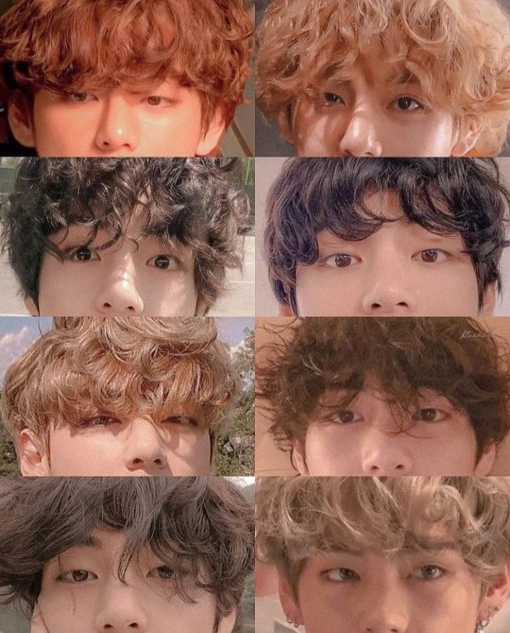 his perm hair.