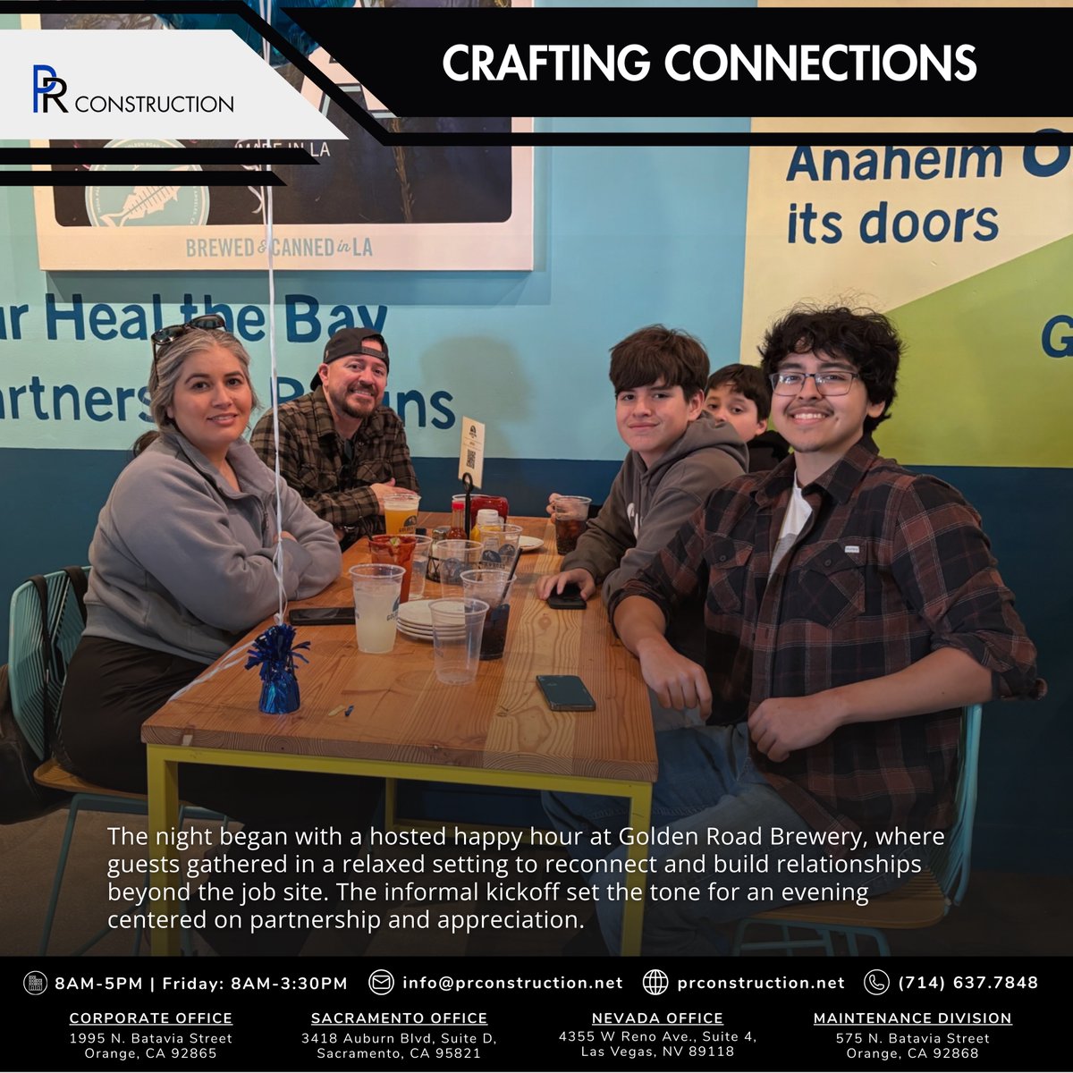 PRConstructionI's tweet photo. PR hosted a Client Appreciation Night, welcoming clients and their families for a happy hour at Golden Road followed by AMA Supercross at Angel Stadium. 

#CaliforniaBuilders #ArizonaContractors #NevadaConstruction #WAContractor #IDContractors https://t.co/LWfikgs6Na