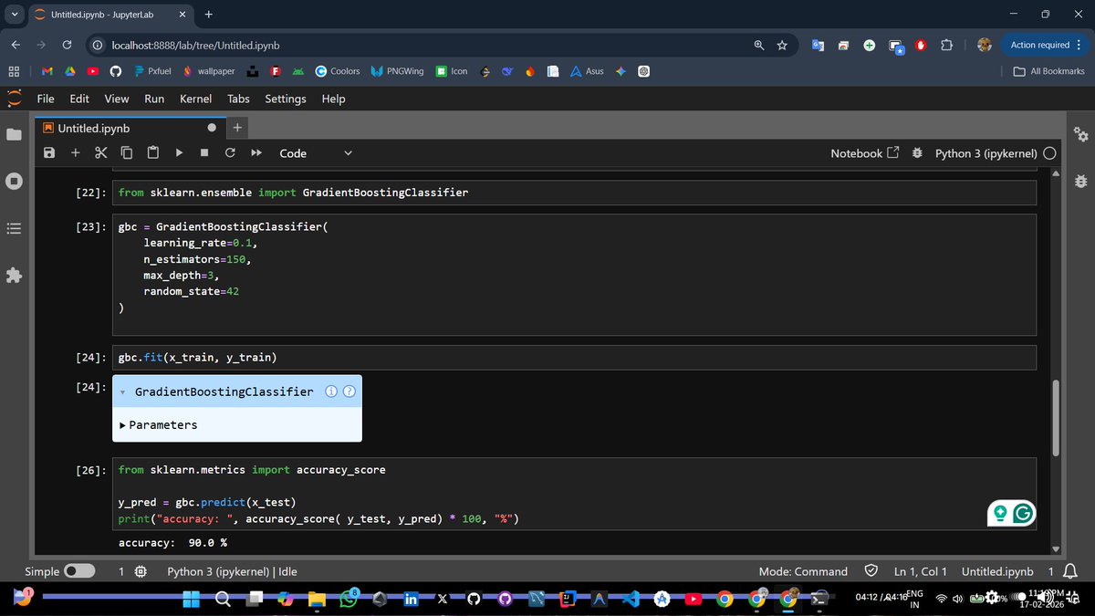 AjayKumar_0205's tweet photo. 🚀 Supervised ML – Part 6 🚀
Started Gradient Boosting: regressor &amp; classifier, intuition + code.
Learning how boosting builds strong models step by step 🧠📈
#ShradhaKhapra_ #ApnaCollegeX #AIML #MachineLearning #LearningInPublic https://t.co/7DyNdYa9JB