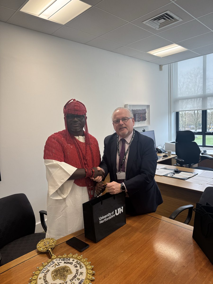 OhakaVictor's tweet photo. It was an honour to accompany my dear elder brother, friend, and former client, His Royal Majesty Eze (ABM.) Noble Friday Uwoh (CSP rtd)JP UN-EPA King of Ancient Ahoada kingdom IV (Igbu Ehuda) Rivers State, on an official visit to the University of Hertfordshire in the United Kingdom.

We were warmly received by Vice-Chancellor Professor Anthony Woodman and other senior university officials. We were also given a comprehensive tour of the university’s medical and academic facilities by Mr Phill Porter.

The visit highlighted the university’s excellence as a leading institution of learning, distinguished by its world-class facilities. It was truly a privilege to be part of His Majesty’s delegation on such a significant and memorable visit.

#UniversityofHertfordshire
#RoyalVisit
#education
#unitedkingdom
#everyonefollowers